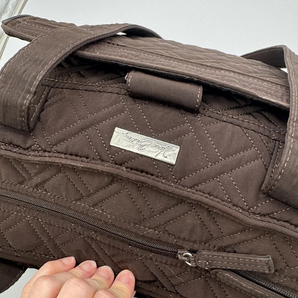 Vera Bradley Stroll Around Baby Bag‎ Espresso Brown Quilted Diaper Tote Travel